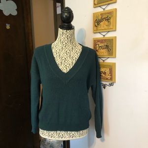 Green V neck sweater